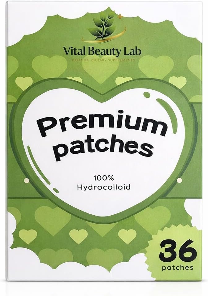 Vital Beauty Lab Parches Hidrocoloides Tipo Pimple Patch Inspirado en Productos Coreanos Faciales Skincare - Parches Hidrocoloides Acné y Acne Corporal de Korean Beauty