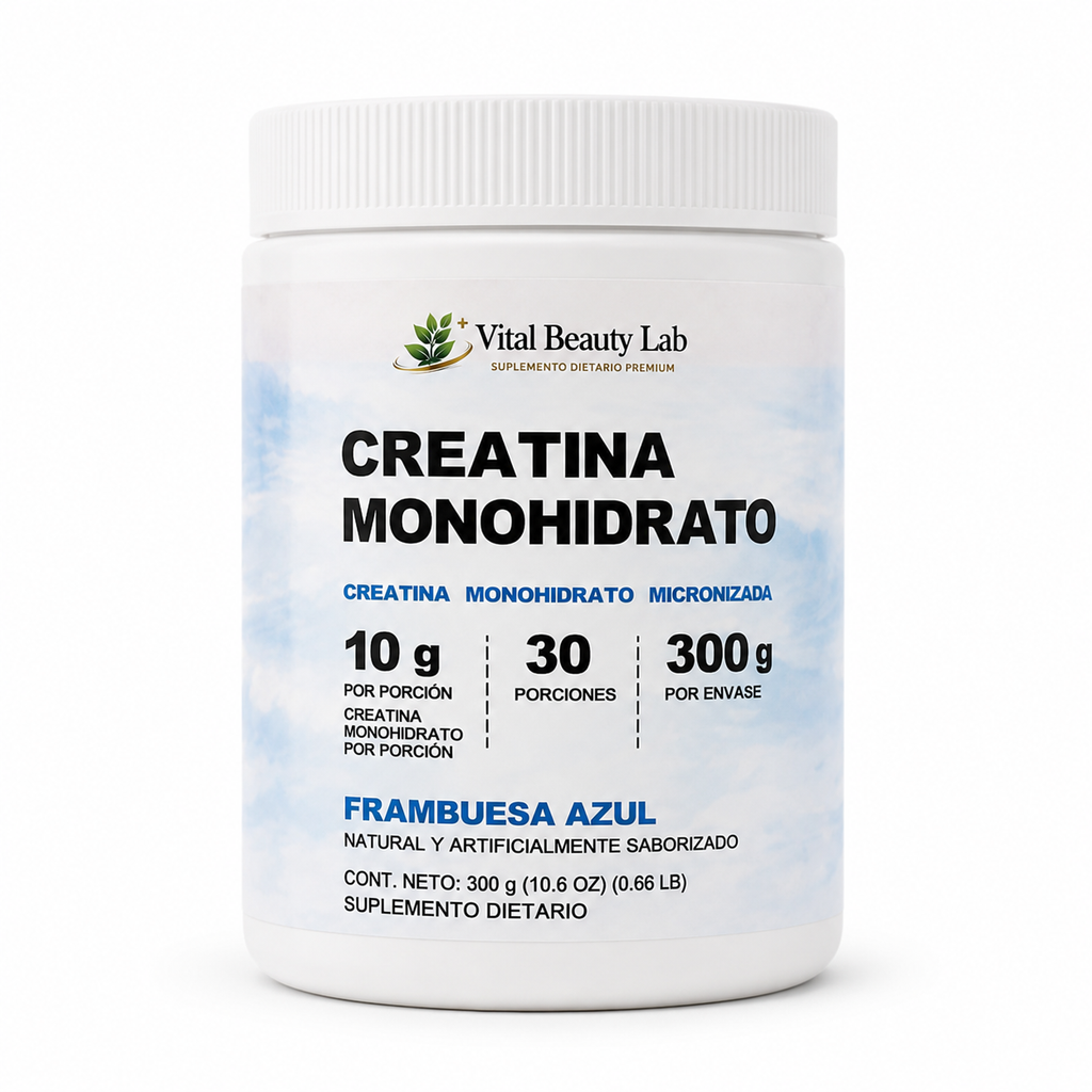 Vital Beauty Lab Creatina Monohidrato Micronizada (300g en Polvo) – Fuerza y Masa Muscular