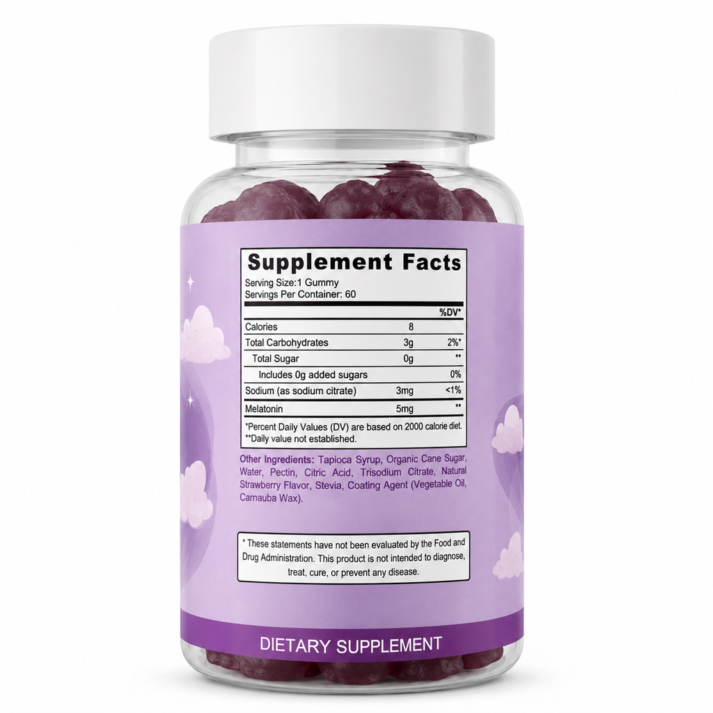 Vital Beauty Lab Melatonina Gummies (60 Gominolas) – Pasiflora para un Sueño Reparador