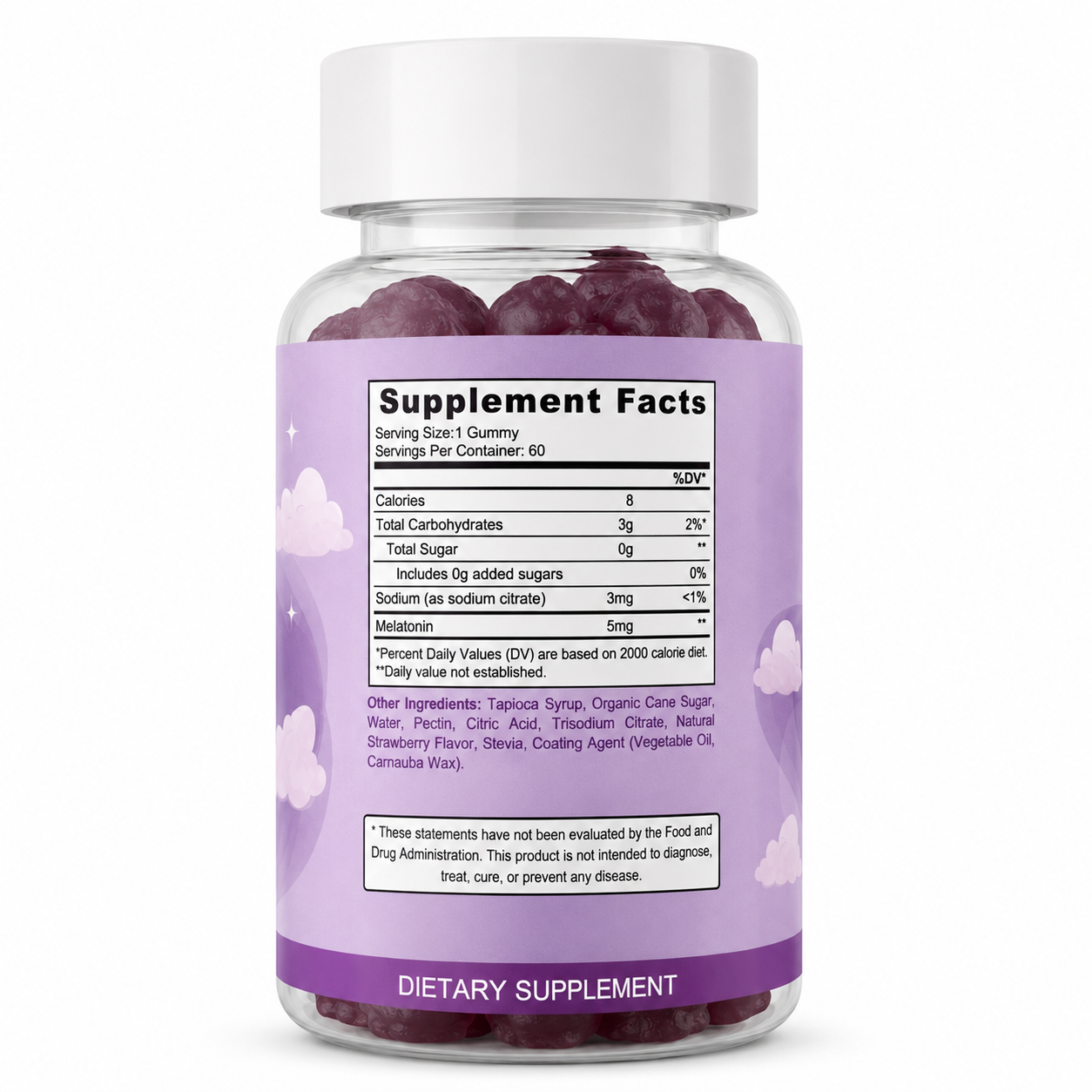 Vital Beauty Lab Melatonina Gummies (60 Gominolas) – Pasiflora para un Sueño Reparador