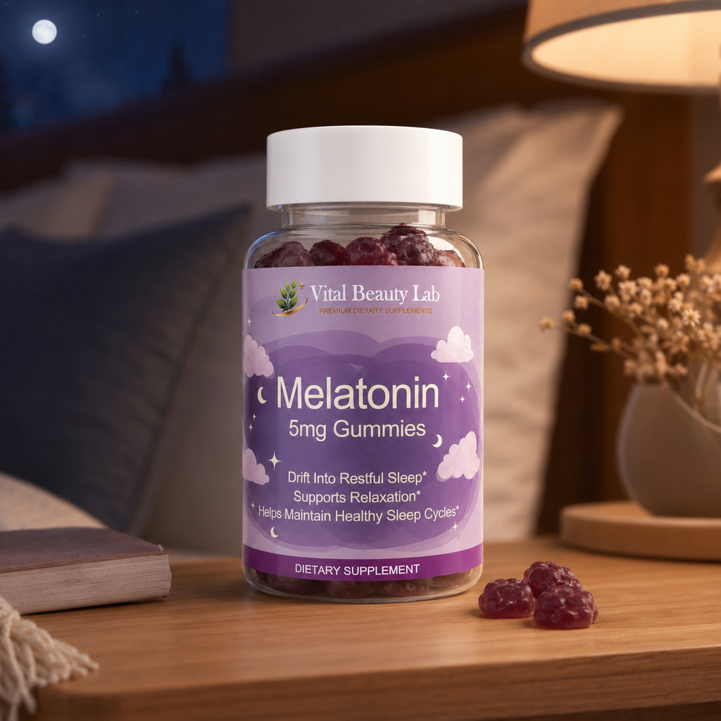 Vital Beauty Lab Melatonina Gummies (60 Gominolas) – Pasiflora para un Sueño Reparador