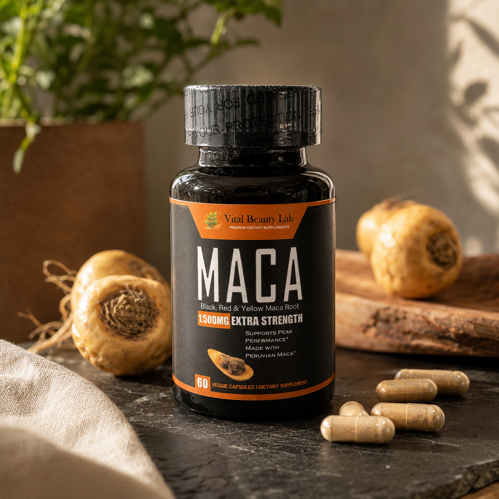 Vital Beauty Lab Maca Complex (60 Cápsulas) – Vitalidad, Energía, Libido y Equilibrio Hormonal