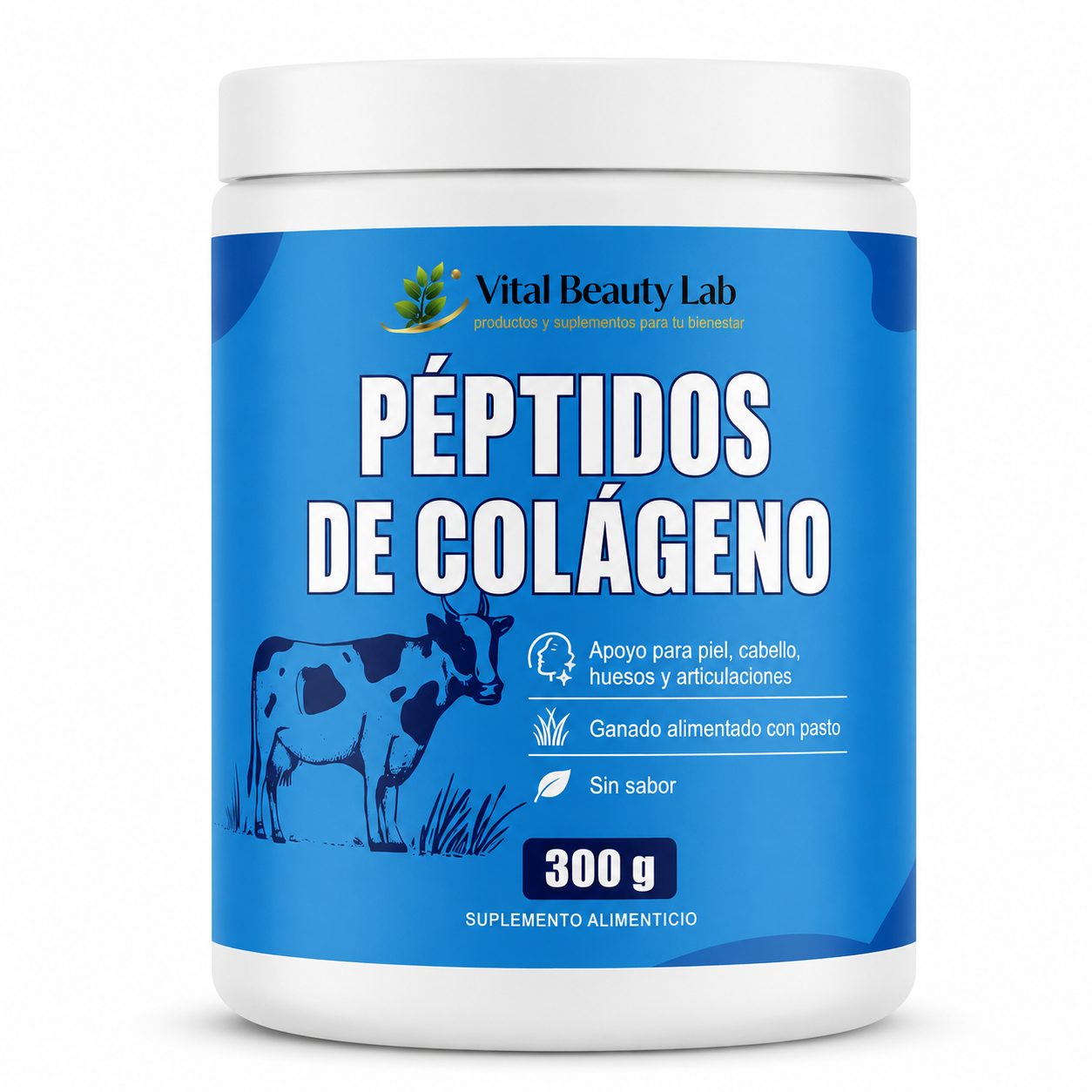 Vital Beauty Lab Colágeno Hidrolizado en Polvo (300g) – Piel, Cabello, Uñas y Articulaciones