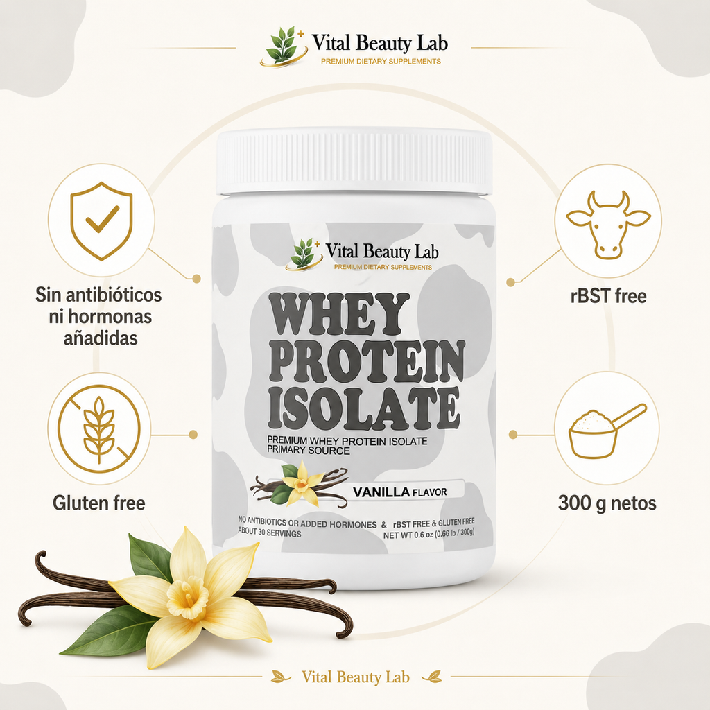 Vital Beauty Lab Aislado de Proteína de Suero Protein Isolate (300g en Polvo) – Crecimiento Muscular